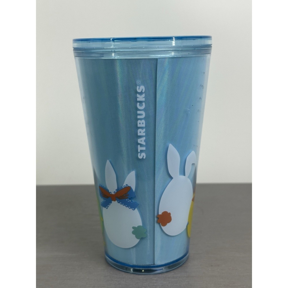 Starbucks‎ Spring Easter Bunny Eggs Blue Grande Tumbler 16oz Cup No Straw New